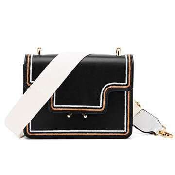 DEVPSISR Wide Shoulder Purse Strap Replacement Adjustable Belt Canvas Bag Crossbody Handbag (Leather Buckle-Creamy White)