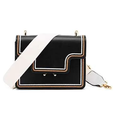 DEVPSISR Wide Shoulder Purse Strap Replacement Adjustable Belt Canvas Bag Crossbody Handbag (Leather Buckle-Creamy White)