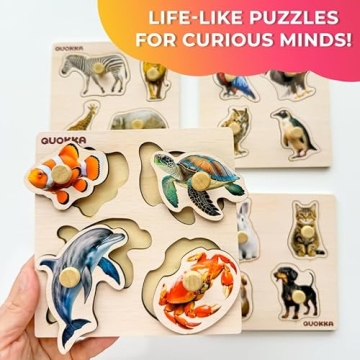 QUOKKA Wooden Puzzles 1-4 - Educational Gift for Toddlers