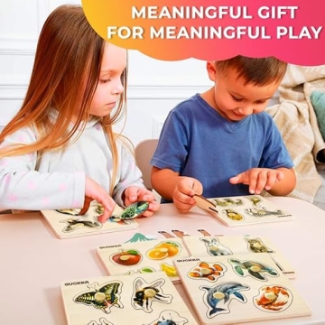QUOKKA Wooden Puzzles 1-4 - Educational Gift for Toddlers