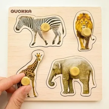 QUOKKA Wooden Puzzles 1-4 - Educational Gift for Toddlers