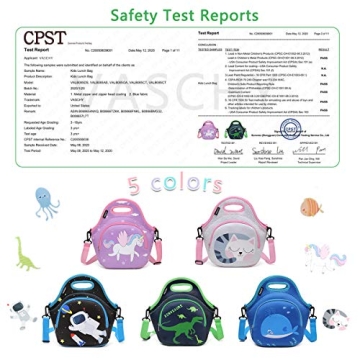 VASCHY Kids Insulated Dinosaur Lunch Bag for School