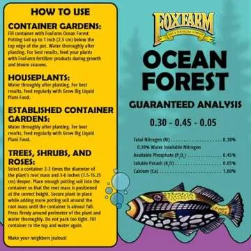 FoxFarm Ocean Forest Potting Soil, 1.5cu ft - Light, Aerated Texture, Designed for All Container Plants - pH Adjusted for Optimal Nutrient Uptake, Effectively Retains Moisture