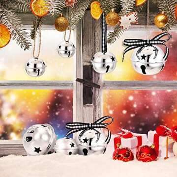 50 Pieces Star Cutout Metal Sleigh Bells for Christmas