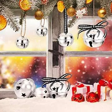 50 Pieces Star Cutout Metal Sleigh Bells for Christmas