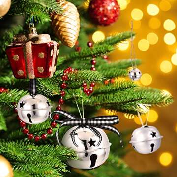 50 Pieces Star Cutout Metal Sleigh Bells for Christmas