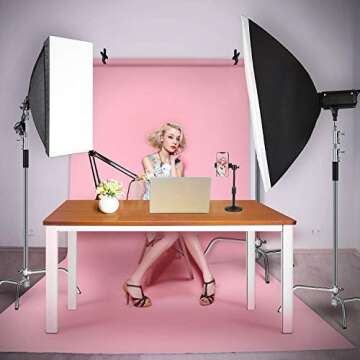 ShowMaven C Stand with Boom Arm, Heavy Duty 10ft Light Stand for Photography Studio Video Reflector,...