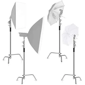 ShowMaven C Stand with Boom Arm, Heavy Duty 10ft Light Stand for Photography Studio Video Reflector, Monolight and Backdrops