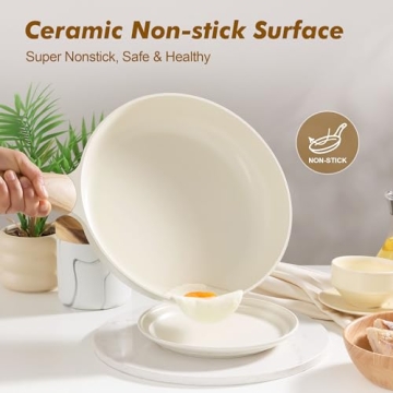 SENSARTE Ceramic Nonstick Frying Pan Small Skillet 8Inch Non Stick Omelette Pans, Non-toxic Healthy ...
