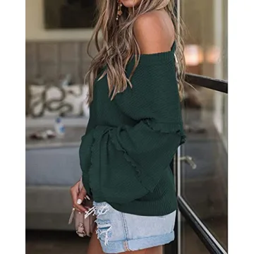 BTFBM Women’s V Neck Blouse Soft Waffle Knit Tunics