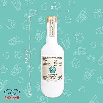 Bark Bros Liquor Bottle Dog Toy Plush Squeaky Puppy Gift