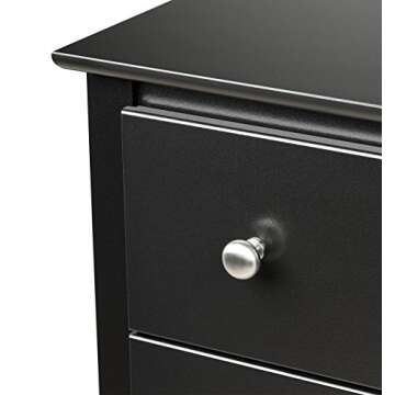 Prepac Sonoma 2 Drawer Nightstand: Elegant Bedroom Furniture, Bedside Table with Open Shelf, 23.25"W x 16"D x 28"H, Black