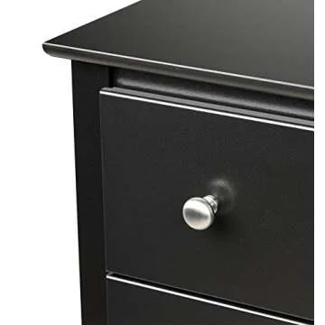 Prepac Sonoma 2 Drawer Nightstand: Elegant Bedroom Furniture, Bedside Table with Open Shelf, 23.25"W x 16"D x 28"H, Black