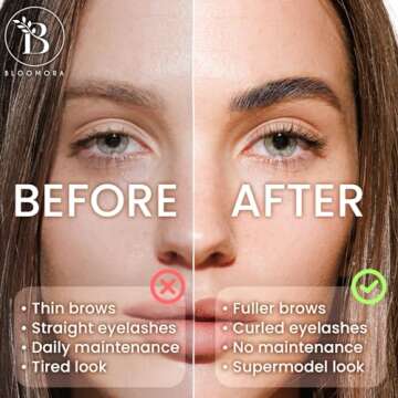 BLOOMORA Lash Lift & Brow Lamination Kit: 2-in-1 Solution for Home Use, Lasting Results & 15 Applica...
