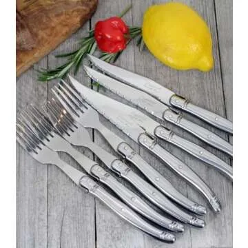 Laguiole 8-Piece Stainless Steel Steak Knife & Fork Set