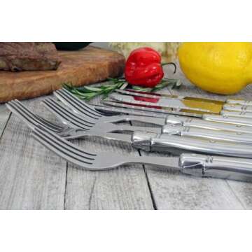 Laguiole 8-Piece Stainless Steel Steak Knife & Fork Set