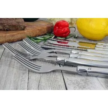 Laguiole 8-Piece Stainless Steel Steak Knife & Fork Set