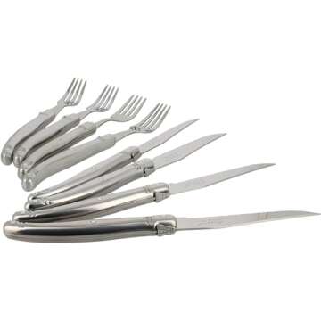 Laguiole 8-Piece Stainless Steel Steak Knife & Fork Set
