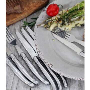 Laguiole 8-Piece Stainless Steel Steak Knife & Fork Set