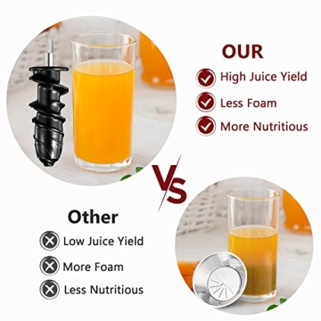KOIOS Slow Masticating Juicer for Healthy Fresh Juice