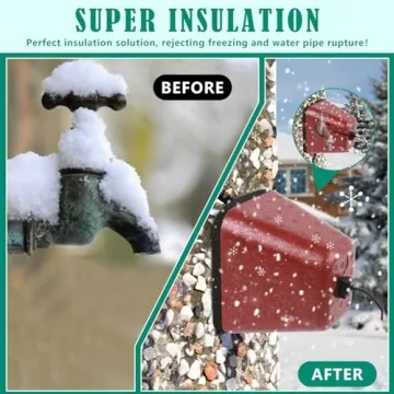 2 Pack Outdoor Faucet Covers for Winter, Heavy Duty Faucet Spigot Covers Winter Insulated, Reusable Outdoor Faucet Covers Hose Bib Covers for Winter Freeze Protection