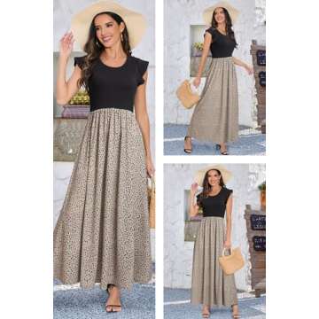 OUGES Women 2025 Spring Summer Floral Maxi Dresses Maternity Clothes Casual Long Fashion Photoshoot ...