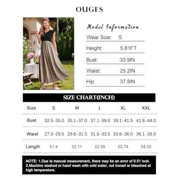 OUGES Women 2025 Spring Summer Floral Maxi Dresses Maternity Clothes Casual Long Fashion Photoshoot Dress with Pockets(Floral A,L)