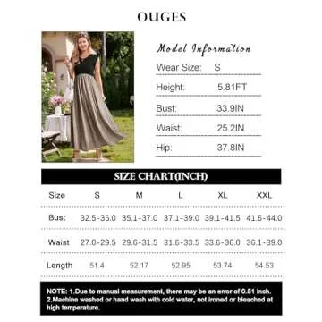 OUGES Women 2025 Spring Summer Floral Maxi Dresses Maternity Clothes Casual Long Fashion Photoshoot Dress with Pockets(Floral A,L)