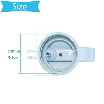 Top Souls Wide Mouth Straw Lids Compatible with Most Sports Water Bottles, 2 Lids 2 Long Straws 2 Brushes in 1 Value Pack. (Frost x2)