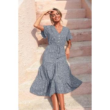 PRETTYGARDEN Summer Maxi Dress - Boho Floral Elegance