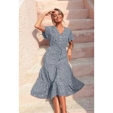 PRETTYGARDEN Summer Maxi Dress - Boho Floral Elegance