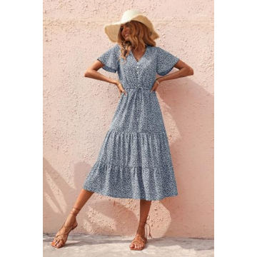 PRETTYGARDEN Summer Maxi Dress - Boho Floral Elegance