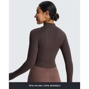 Aoxjox Women's Full Zippered Geo Zip Jacket Workout Running Long Sleeve Thumbhole with Pockets Cardigan (Mulch, Medium)