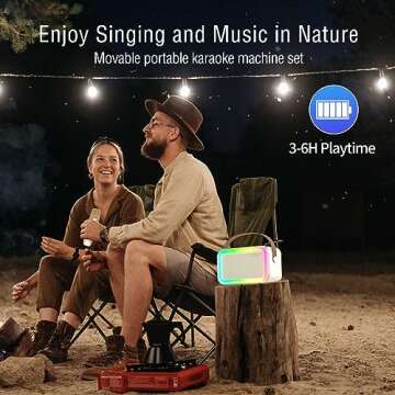Mini Karaoke Machine,Funny Toys Christmas Birthday Gifts for Kids Age 4-12 Girls,Boys,Adults,MEGUO Karaoke Microphone Toys for 4,5,6,7,8,9,10,11,12+ Year Old Girls Boys (Beige 1 mic -Rainbow Lights)
