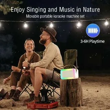 Mini Karaoke Machine,Funny Toys Christmas Birthday Gifts for Kids Age 4-12 Girls,Boys,Adults,MEGUO Karaoke Microphone Toys for 4,5,6,7,8,9,10,11,12+ Year Old Girls Boys (Beige 1 mic -Rainbow Lights)