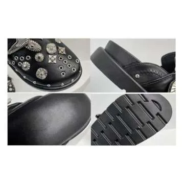 Vhitler Y2k Shoes Emo Shoes Platform Slippers Grunge Womens Clogs Punk Clothes Platform Clogs (Black,6,6.5,Numeric Range,Women)