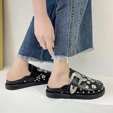 Vhitler Y2k Shoes Emo Shoes Platform Slippers Grunge Womens Clogs Punk Clothes Platform Clogs (Black,6,6.5,Numeric Range,Women)