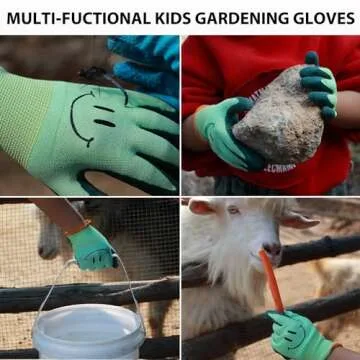 GLOSAV 2 Pairs Toddlers Gardening Gloves, Kids Sized Garden Glove for Yard Work, Non Slip, Flexible, Breathable (Size 2 for 2, 3, 4 Year Old Children)