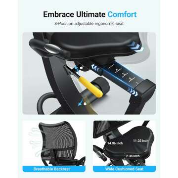 MERACH Recumbent Exercise Bike with Smart Features