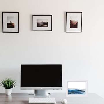 CooCu Moving Sand Art Picture,Desktop Art Toys,Voted Best Gift!(Ocean Heart) - Black,White,Blue