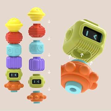 Montessori Toys for 1 Year Old,Baby Sorter Toy Colorful Cube and 6 Pcs Multi Sensory Shape,Learning Activity for Fine Motor Skills,Suction Cup Toys,Gifts for Baby Toys 12-18 Months