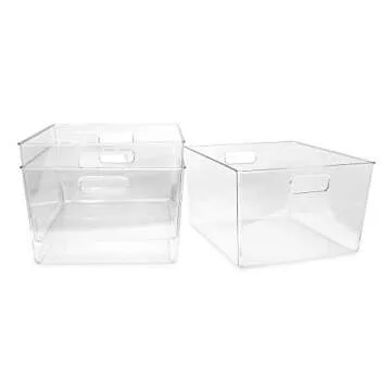 Isaac Jacobs XL Clear Storage Bins - Ideal For Home & Office