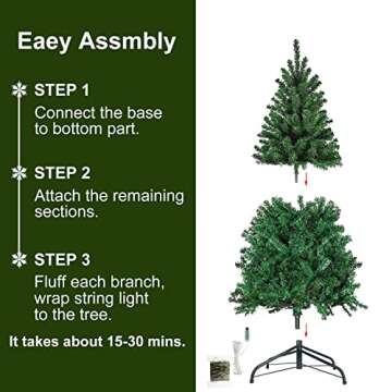 4.5 Ft Small Christmas Tree with USB Lights and Remote Control