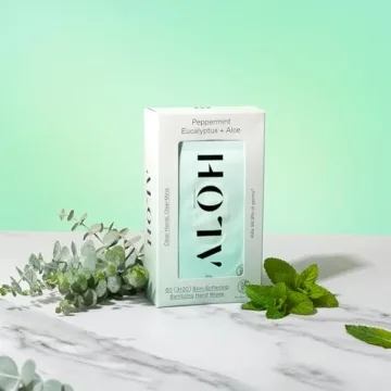 ALŌH Peppermint Eucalyptus + Aloe Sanitizing Hand Wipes - Clean Hands, Clear Mind On The Go Sanitizer for Kids and Adults - Travel Size 3 Pack 20ct Wipes (60 Wipes)