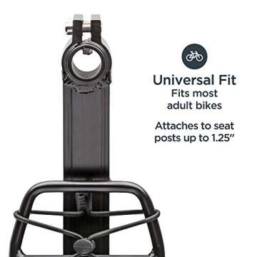 Schwinn Bike Deluxe Rear Rack, Lightweight, Can Hold Up to 20 lbs. Loads, Durable Steel Rails, Designed with Extra Tie-Down Points, Fits Most Adult Bikes, Black