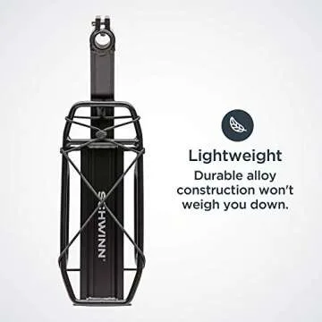 Schwinn Bike Deluxe Rear Rack, Lightweight, Can Hold Up to 20 lbs. Loads, Durable Steel Rails, Designed with Extra Tie-Down Points, Fits Most Adult Bikes, Black