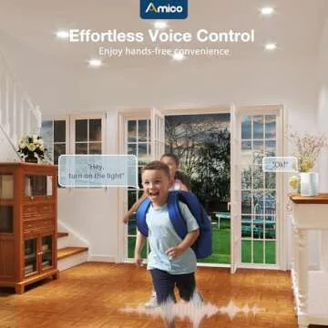 Amico 6 Pack 6 Inch Smart LED Recessed Lighting, WiFi Canless Downlight with Junction Box, RGB & 270...