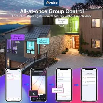 Amico 6 Pack 6 Inch Smart LED Recessed Lighting, WiFi Canless Downlight with Junction Box, RGB & 2700-6500K Color Changing, 12W=110W 1000LM, Voice&Remote&Group Control