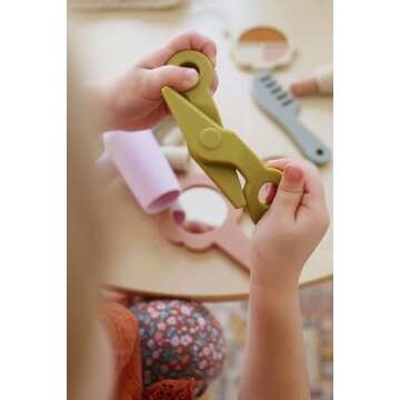 Marlowe & Co Silicone Hair Salon and Makeup Kit for Toddlers and Children, 12 Piece Mess Free Pretend Play Beauty Gift Set for Girls