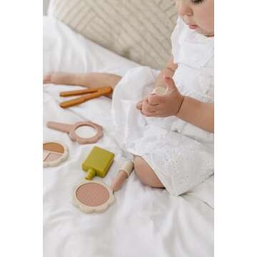 Marlowe & Co Silicone Hair Salon and Makeup Kit for Toddlers and Children, 12 Piece Mess Free Pretend Play Beauty Gift Set for Girls